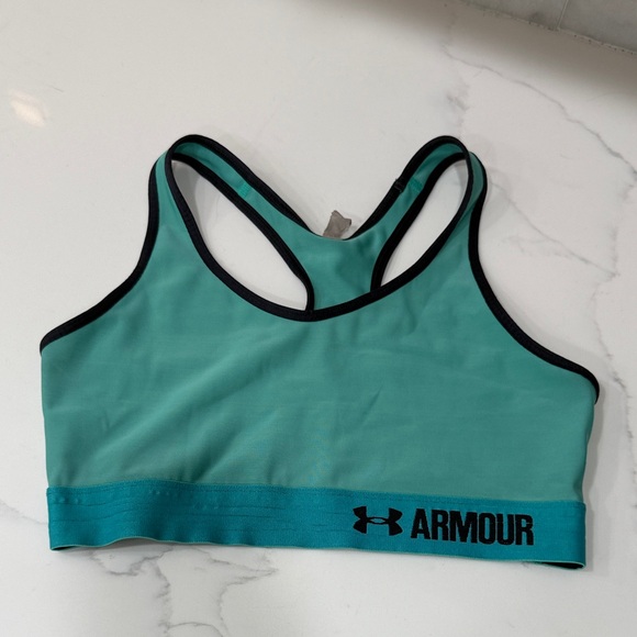 Under Armour Aqua and Black Sports Bra - Picture 1 of 3